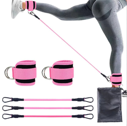 Professional Booty Leg Resistance Bands with Ankle Strap for Hip Fitness Training and Glute Workout for Women