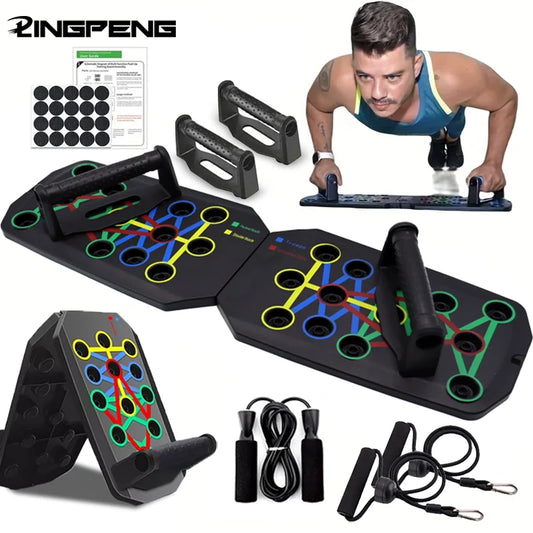 Multifunctional Portable Push-Up Board Set with Handles for Comprehensive Chest, Abdomen, Arms, and Back Training
