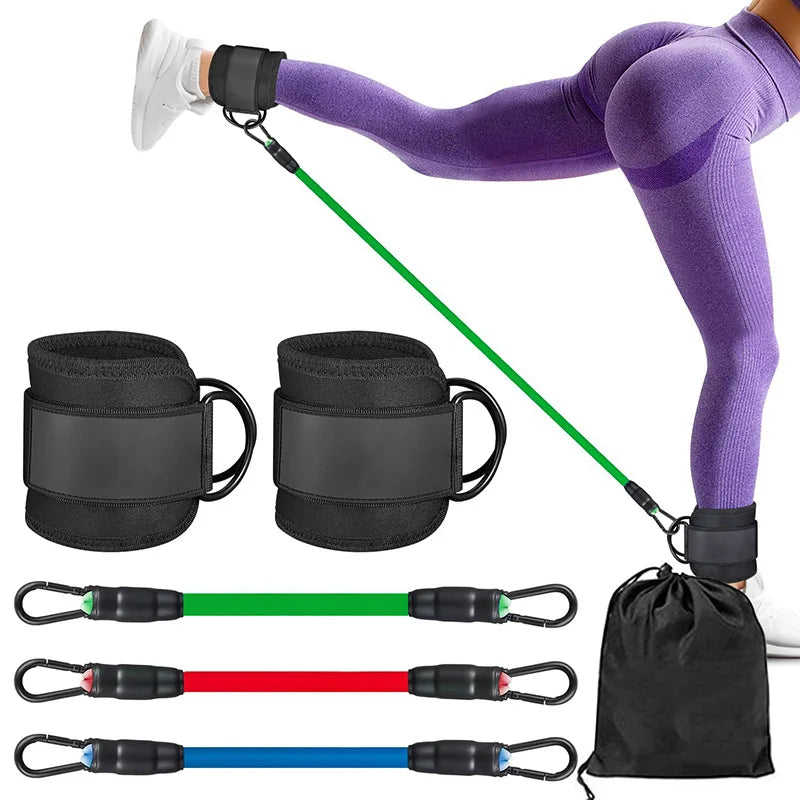Professional Booty Leg Resistance Bands with Ankle Strap for Hip Fitness Training and Glute Workout for Women