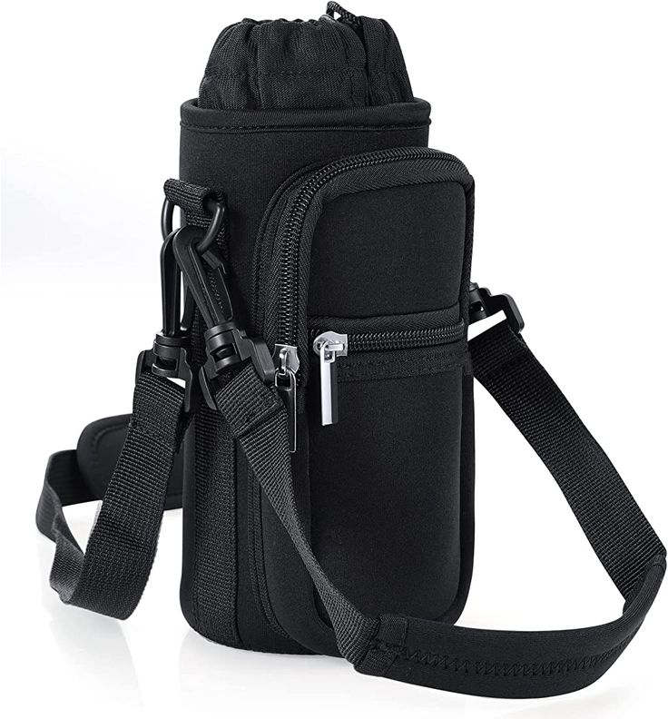 Magnetic Water Bottle Holder Gym Water Bottle Carrier Bag W/ Phone Pocket Handle Shoulder Strap 6 Built-In Magnets Water Bottle